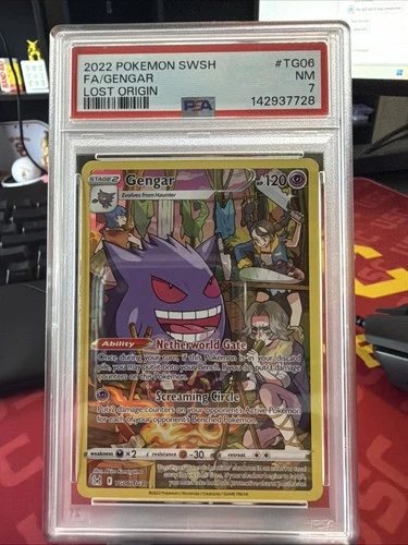 Pokémon Lost Origin Gengar TG06 Full Art Trainer Gallery PSA 7 NM