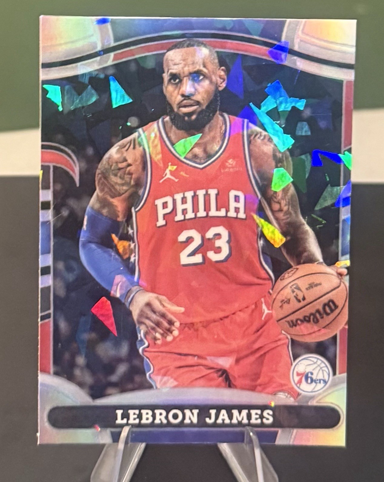 2026 - LeBron James Philadelphia 76ers Card! Holo Cracked Ice view 4
