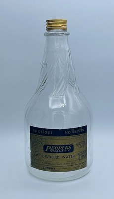 1960s Peoples Drug Store Half Gallon Glass Bottle Distilled Water Washington DC