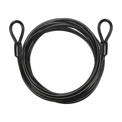 5/32'' Dia 8.5ft Security Cable Lock Vinyl Coated Steel with Loops Black