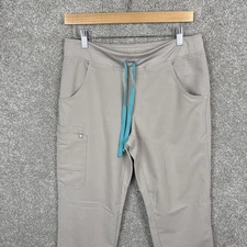 Figs Women's Small Petite Kade Cargo Scrub Pants T21004P Beige Nurse