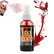 1 Pack 2.0 Fl Oz Fake Blood Splatter, Washable Makeup Blood Spray, Halloween Liq