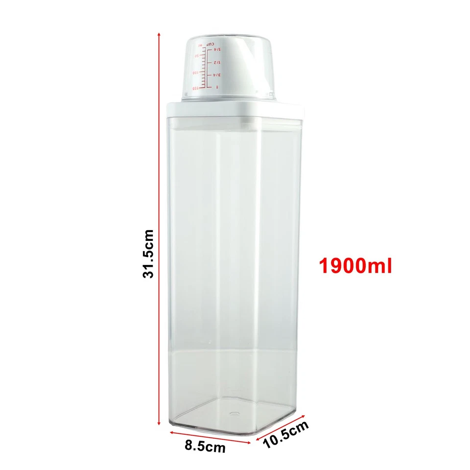 700ml/1100ml/1500ml/1900ml Soap Dispenser Storage Box Lid Up Powder Container - Image 3 of 4
