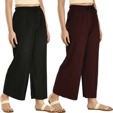 Women's Lycra Blend Casual Palazzo Set Bollywood Beautiful Trousers Pack Of 2