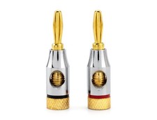 Ocelot Banana Plugs   Open-Screw Gold-Plated Speaker Wire Connectors with Daisy