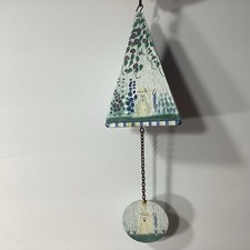 Hand Painted Cat Triangle Metal Wind Chime Home Or Garden Decor W/ Box