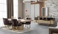Stilvolles Esszimmer-Set Mit Esstisch 4 StüHlen Sideboard Und Spiegel