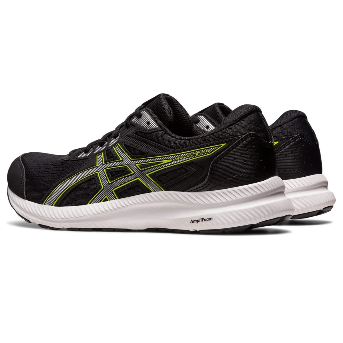 SAOLA Scarpe da corsa ASICS Gel Contend 8 da uomo nero argento puro taglia 7 5 US 6 5 UK