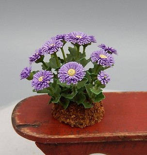 ÚNICO Delicado Papel Jardín Aster Flores Artista Casa de Muñecas Miniatura 1:12