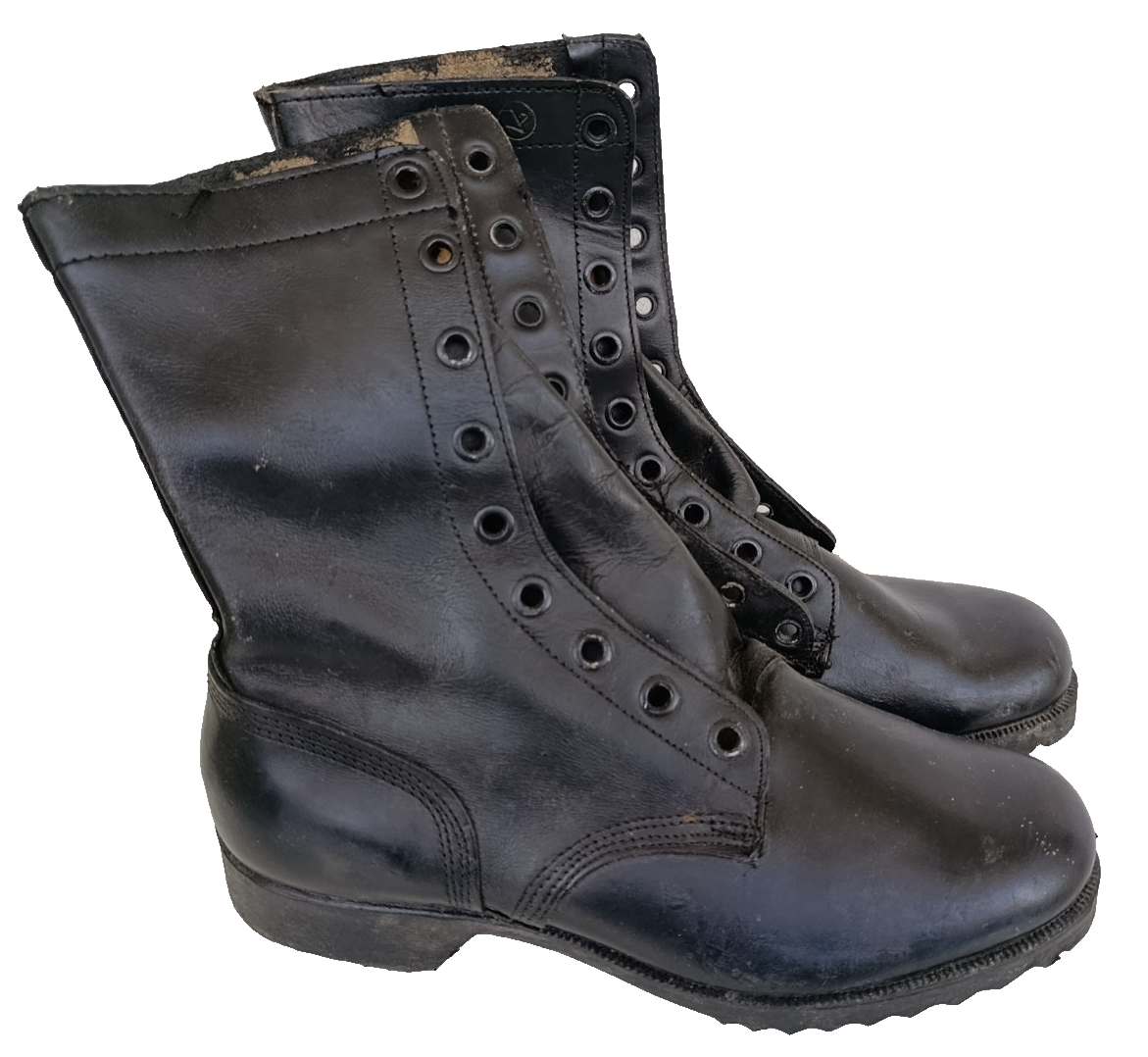 1972 ISRAEL ARMY BLACK LEATHER BOOTS SHOES ZAHAL IDF COMBAT