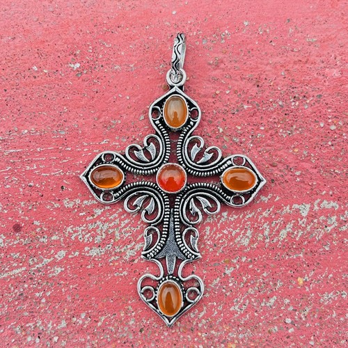 Natural Carnelian Gemstone 925 Sterling Silver Handmade Jewelry Pendant