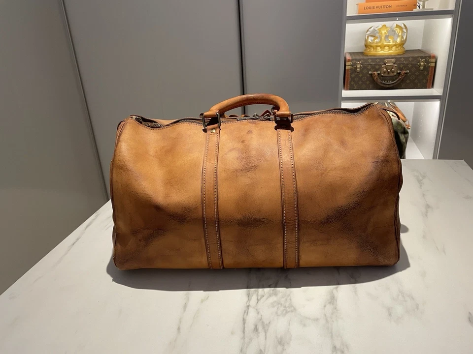 Louis Vuitton Keepall 45 Vachetta echtes Leder Spezialanfertigung Deko Vintage - Bild 2 von 4