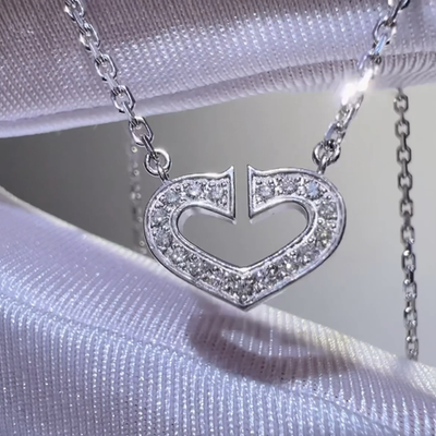 Cartier K18WG C Heart Diamond Necklace B7008300 40cm 5.6g | eBay