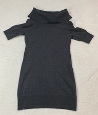 Banana Republic Cowl Dress Small Charcoal Gray Woman’s Pullover Cotton Blend
