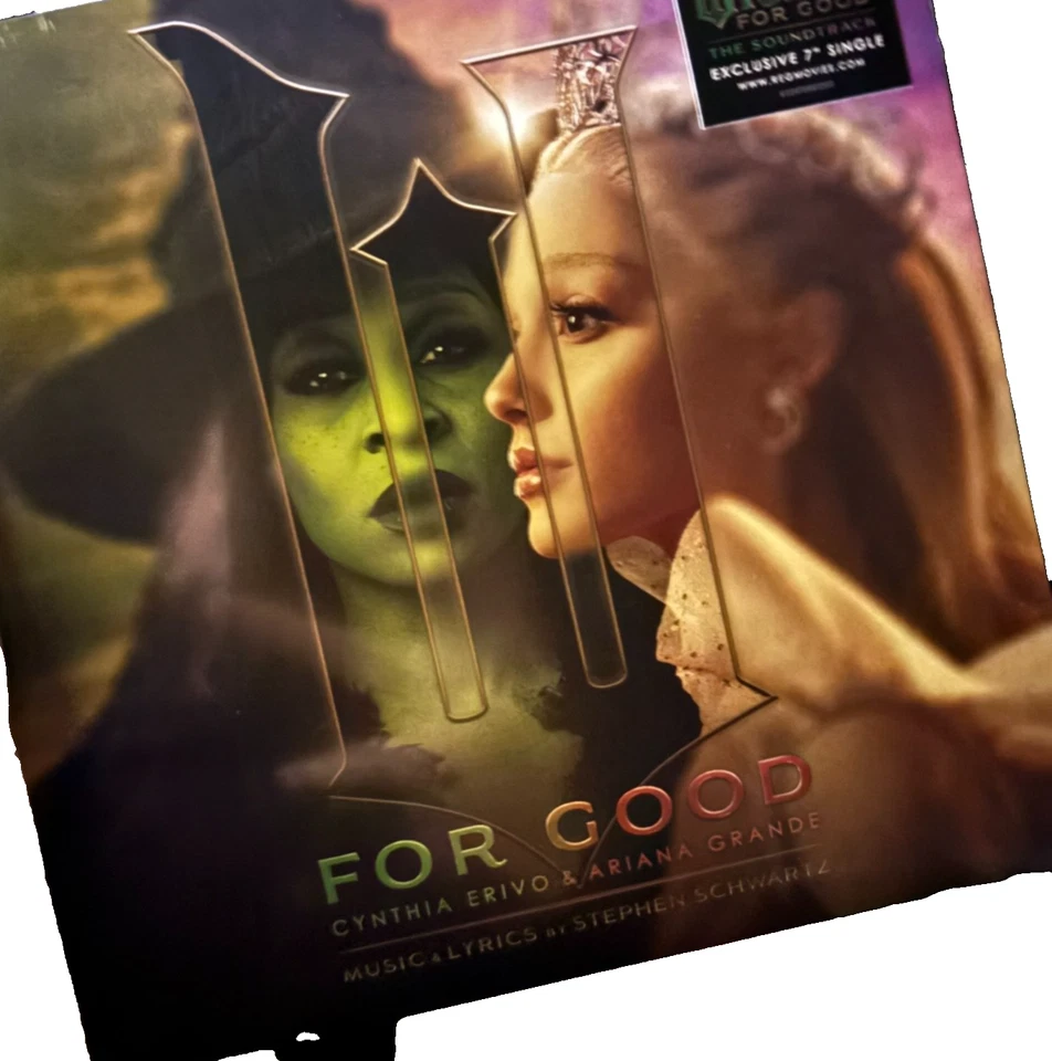 Wicked For Good Regal cinemas exclusive 7" ariana grande black glitter For Good - Image 2 of 2