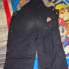 Bulwark FR Flame Resistant Insulated Bib Overalls Pants Blue Size Large