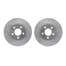 Dynamic Friction Company 7002-54075 Brake Rotors   Drilled & Slotted   Silver