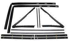 New 12-Pc Front Door Vent & Glass Seal Set / For Jeep SJ FSJ Wagoneer & Truck