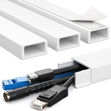 68in Cord Covers for 4 Wires on Wall, Large Hider White Raceway,