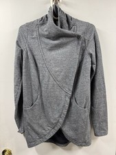 Lululemon That's A Wrap Jacket Women's 4 Grey Snap Button Draped Neck Pockets