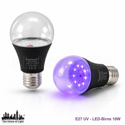 OMNILUX LED E-27 230V 10W A60 UV Birne - Schwarzlicht Effekt Party Halloween