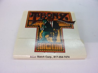 VTG ATLAS MATCH CO T BONZ GILL AND GRILL CREAM COLOR UNUSED UNSTRUCK MATCHBOOK