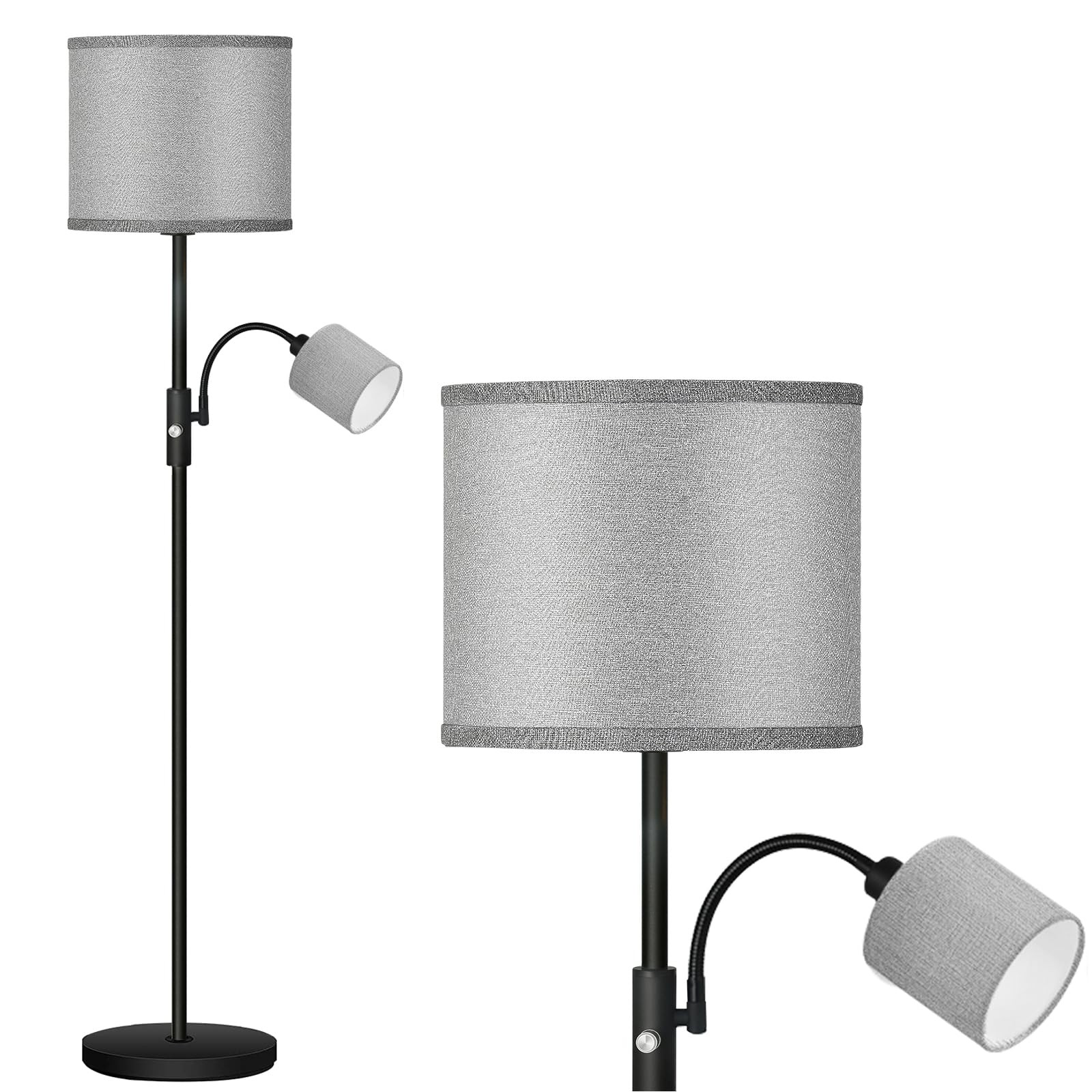 Modern LED Floor Lamp for Living Room with Adjustable Reading Light-image