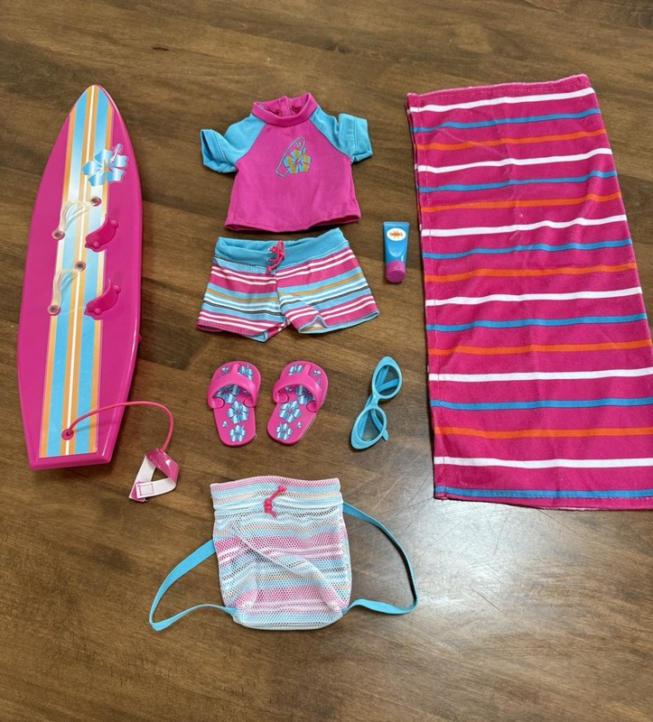 Our Generation 18” Doll Surf Beach Set With Accessories Fits American Girl