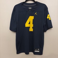 Air Jordan Michigan Wolverines 4 Blue Football Jersey Youth XL Nike dri fit