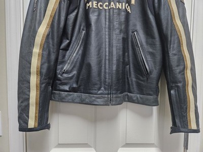 Vintage Ducati Meccanica Motorycycle Leather Jacket M Tech Size 58