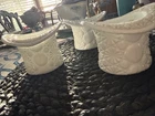Fenton Daisy And Button 3 Matching Top Hats Vintage