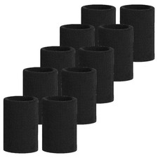 5 Pairs Wholesale Soft Thicken Cotton Wristbands black