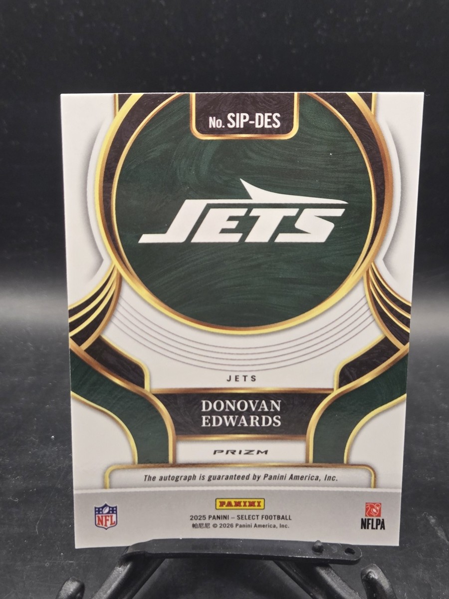 Panini 2025 Select Signatures Donovan Edwards Jets Rookie Auto
