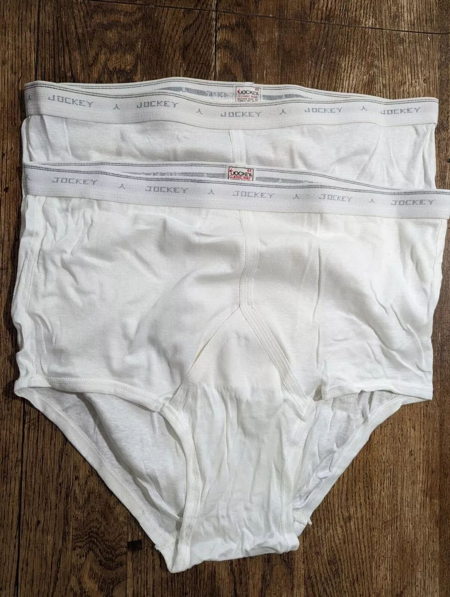 JOCKEY CLASSIC BRIEF Mens VTG 70s 80s White Inverted Y Fly Briefs