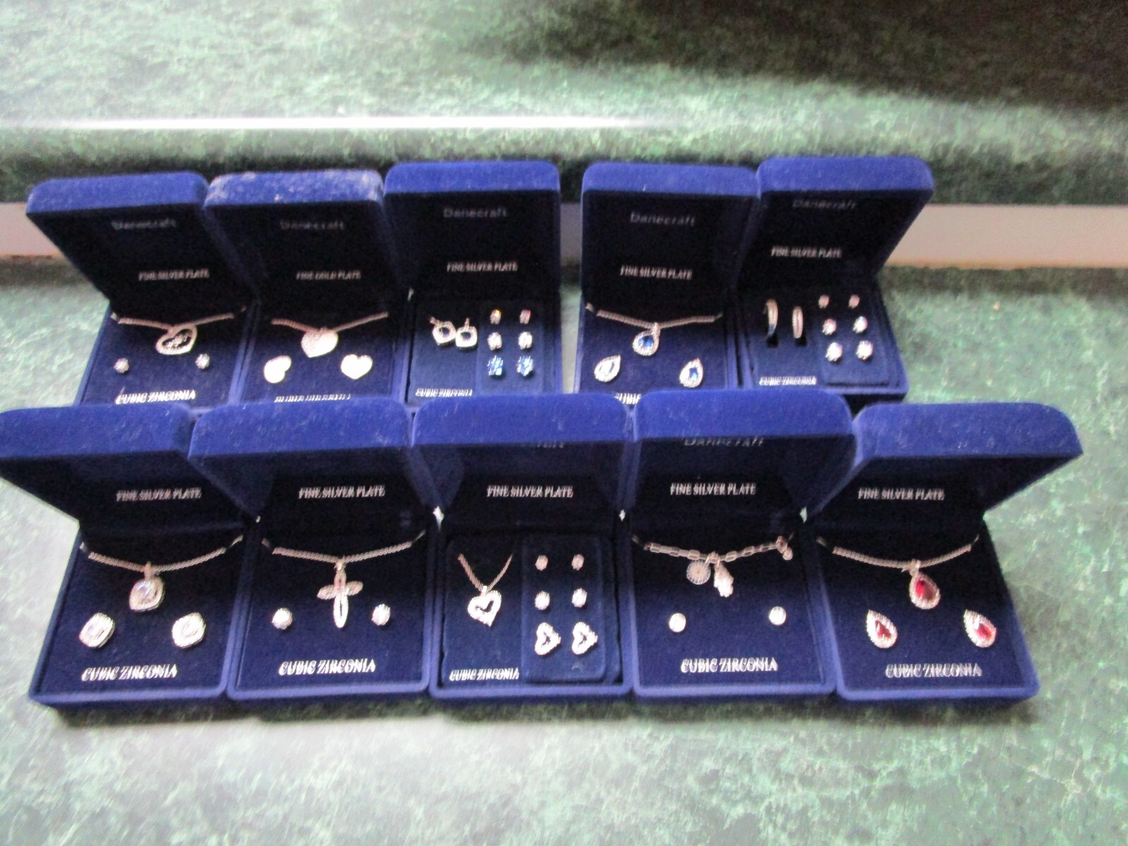 Danecraft Fine Silver Plate Cubic Zirconia Necklace Bracelet Earring Sets Lot 1 eBay