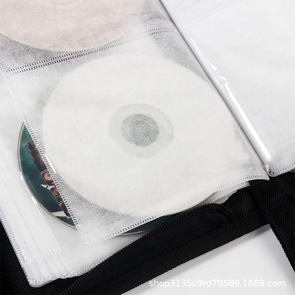 40 Disc DVD CD Storage Bags Dustproof Zipper Album Case Wallet Carrying ...