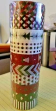CraftbuddyUS 10 Christmas Washi Tape Roll Scrapbook Craft Paper Sticky Adhesive