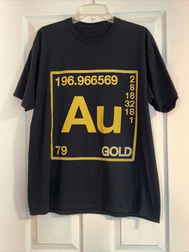 AU Gold Mens Black T-Shirt Crew Neck Short Sleeves Size X-Large