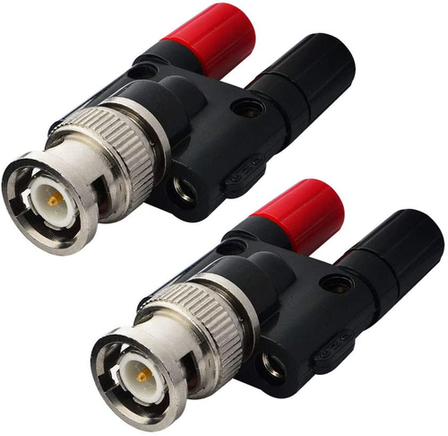 2 BNC Male to Dual Banana Female Jack Adapters for Rf/Coax Connections - Picture 1 of 5