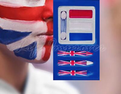 1 Union Jack Gesichtsfarbe Set UK London Olympia Partys Queen's Diamond Jubilee