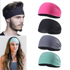 Sweat Sweatband Headband Yoga Gym Running Stretch Sports Hair Band Mens Women US
