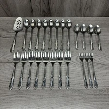 Oneida Homestead Simeon L & George H Rogers Co Stainless Ice Tea Spoons Forks 24