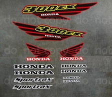 300ex Decals stickers Graphic 12pc kit Quad Gen 1 Red / Yellow / Bk adesivo ATV