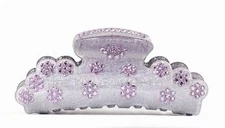 CHRYSE AUSTRIAN RHINESTONE HAIR CLAMP CLAW CLIP BARRETTE PONY HOLDER C703 PURPLE