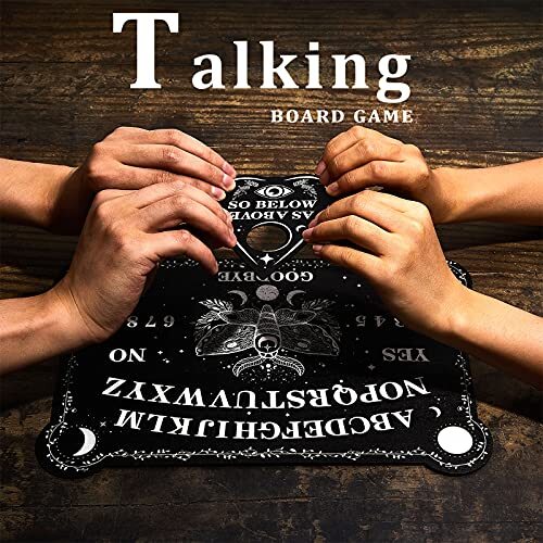 Black Ouija Wooden Board Game Spirit Hunt Planchette Accessories