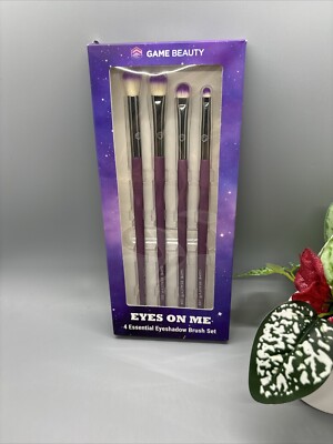 Eyes On Me Eyeshadow Brushes Set Of 4 Essential By GAME BEAUTY Wooden Handles