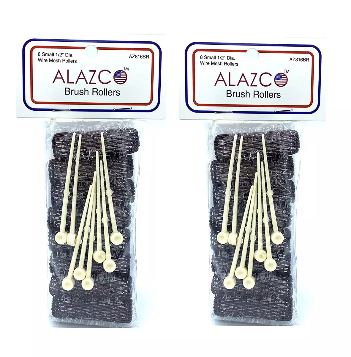16 Pc Vintage Style Hair Roller MINI Small BRUSH ROLLERS PINS