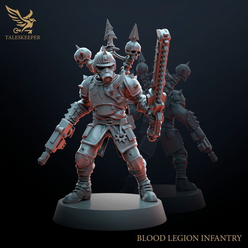 Blood Legion Infantry, Wargaming Miniatures for Sci-Fi, Grimdark - Picture 5 of 10