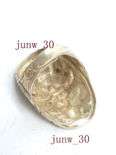 Colección Antigua China Tíbet Plata Hecho a Mano Dragón Anillo Amuleto Decoración Regalo - Imagen 5 de 8