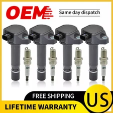4 Performance Ignition Coil &Spark Plug for 2006-2011 Honda Civic 1.8L I4 UF582✅
